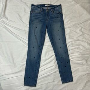 Loft Women's Blue Polka Dot Modern Skinny Jeans, 6